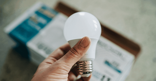 hand holding lightbulb