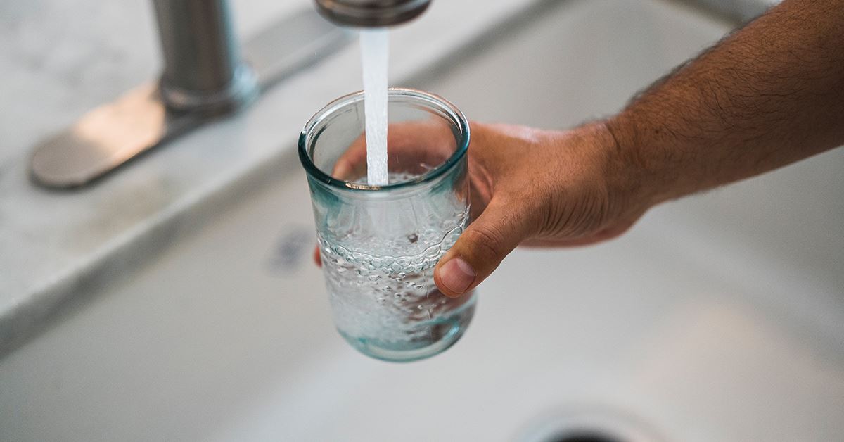 Pouring a glass of water