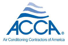 %Title% | Advanced Air Home Services ACCA logo with blue stylized lines above the acronym and the text “Air Conditioning Contractors of America” below.
